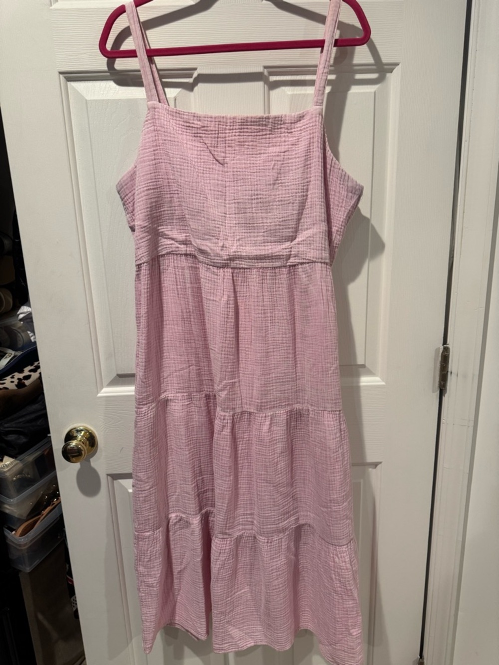 Z Supply Pink Gauze Tiered Dress XL Casual Summer Flowy